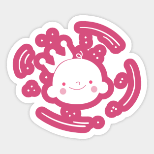 Cute Little Prince Baby with Crown Sticker